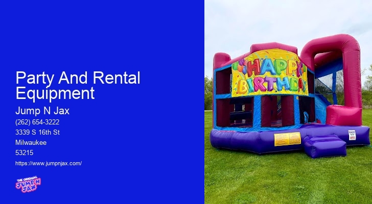 Equipment Rental For Parties